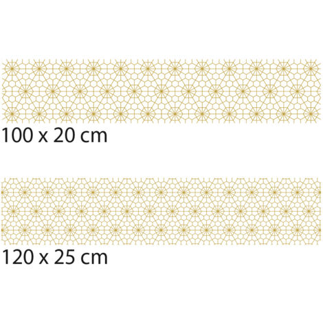 Crédence cuisine adhésive autocollante SPIDER MOUTARDE - 100 x 20 cm (1/4)