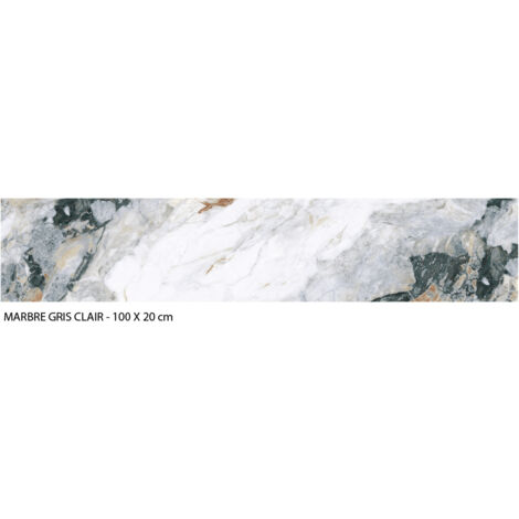 Crédence cuisine adhésive autocollante Adhésif imitation marbre gris - 100 x 20 cm (1/4)