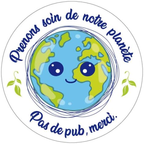 Autocollant Stop Pub Kawai – Sticker boîte aux lettres anti-prospection – Ø 6,5 cm (1/5)