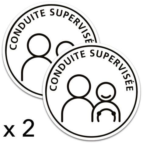 Lot de 2 disques magnétiques Conduite Supervisée – Signalisation obligatoire apprentis conducteurs – Ø 15 cm