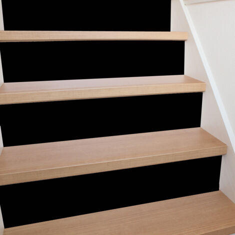 Contremarche Adhésive Noir Mat – Autocollant Décoratif pour Escalier – 1 m x 20 cm