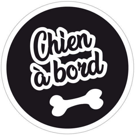 Sticker Chien à Bord – Autocollant Voiture Sécurité – 12,5 x 12,5 cm