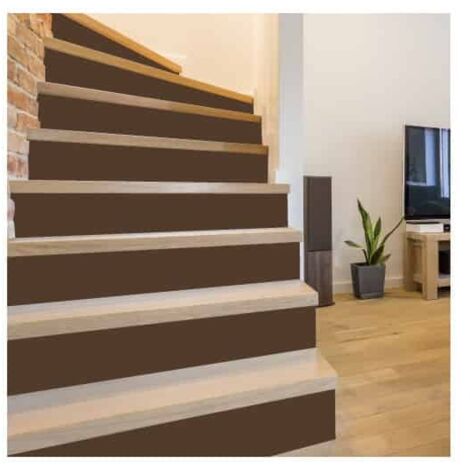 Contremarche Adhésive Marron Brillant – Autocollant Décoratif pour Escalier – 1 m x 17 cm
