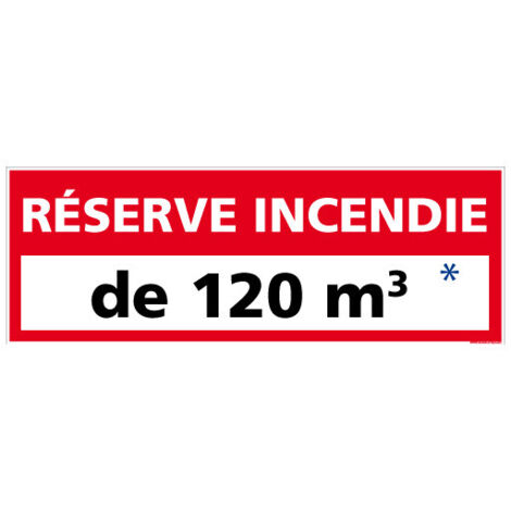Panneau Réserve Incendie Personnalisable – Signalisation Sécurité Feu – Autocollant 350 x 125 mm