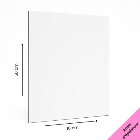 Panneau aluminium composite blanc 500x100 mm – Épaisseur 2 mm – Plaque rigide déco ou pro, intérieur/extérieur