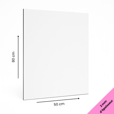 Panneau aluminium composite blanc 500x800 mm – Épaisseur 2 mm – Plaque rigide déco ou pro, intérieur/extérieur
