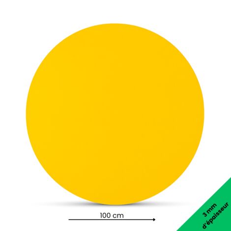 Panneau rond aluminium composite Jaune diamètre 1000 mm – Épaisseur 3 mm – Usage déco ou pro, intérieur/extérieur