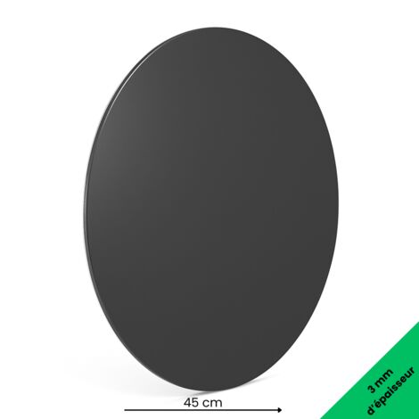 Signaletique.Biz France – Panneau rond aluminium composite gris 450 mm – Épaisseur 3 mm – Résistant aux UV et à l'humidité – Usage déco ou pro intérieur/extérieur