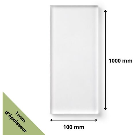 Plaque verre acrylique transparent 1 mm - 10 x 100 cm (100 x 1000 mm) - Verre synthétique - Plaque PET/APET - Plexiglass