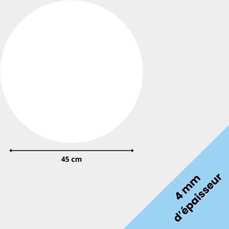 Rond verre acrylique blanc 4 mm - Diamètre 45 cm (450 mm) - Disque verre synthétique - Plaque PMMA XT - Plexiglass