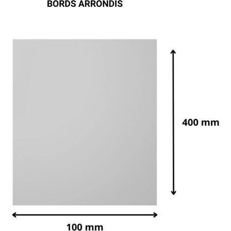 Plaque verre acrylique miroir 3 mm - 10 x 40 cm (100 x 400 mm) - Verre synthétique - Bord arrondis - Plexiglass