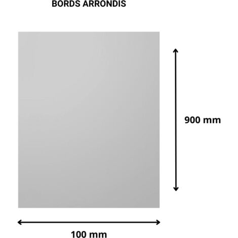 Plaque verre acrylique miroir 3 mm - 10 x 90 cm (100 x 900 mm) - Verre synthétique - Bord arrondis - Plexiglass