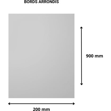 Plaque verre acrylique miroir 3 mm - 20 x 90 cm (200 x 900 mm) - Verre synthétique - Bord arrondis - Plexiglass