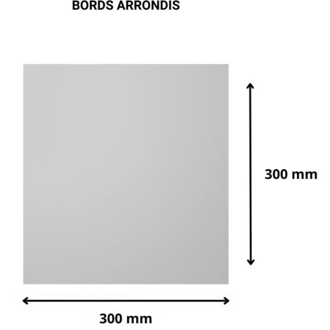 Plaque verre acrylique miroir 3 mm - 30 x 30 cm (300 x 300 mm) - Verre synthétique - Bord arrondis - Plexiglass