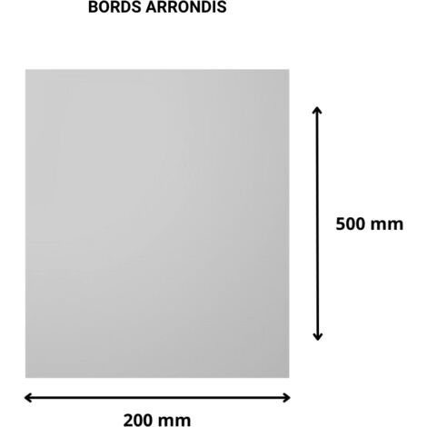 Plaque verre acrylique miroir 3 mm - 20 x 50 cm (200 x 500 mm) - Verre synthétique - Bord arrondis - Plexiglass (1/4)
