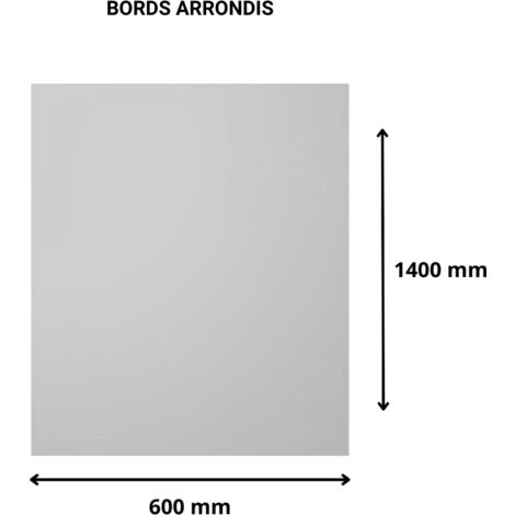 Plaque verre acrylique miroir 3 mm - 60 x 140 cm (600 x 1400 mm) - Verre synthétique - Bord arrondis - Plexiglass