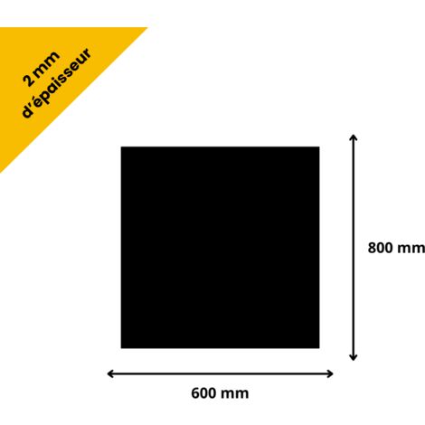 Plaque verre acrylique noir 2 mm - 60 x 80 cm (600 x 800 mm) - Verre synthétique - Plaque PMMA XT - Plexiglass