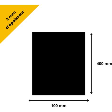 Plaque verre acrylique noir 2 mm - 10 x 40 cm (100 x 400 mm) - Verre synthétique - Plaque PMMA XT - Plexiglass