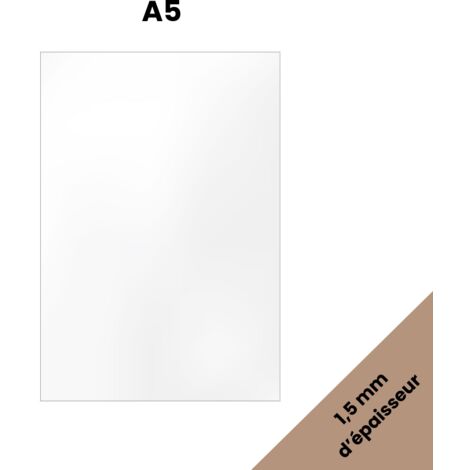 Signaletique.Biz France – Plaque A5 en plexiglass rigide 21 x 14,8 cm – Épaisseur 1,5 mm – Résistante aux UV et à l'humidité – Découpe et collage faciles