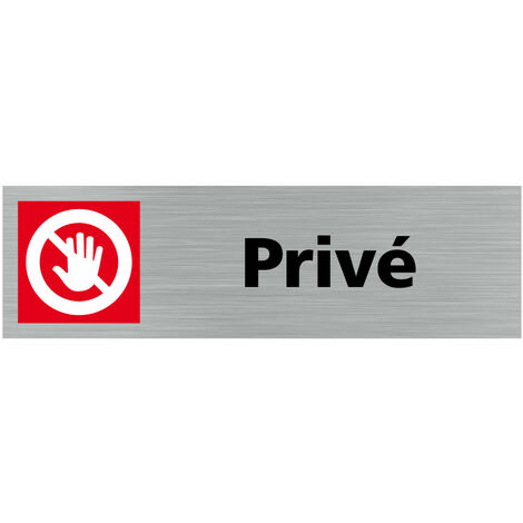 Pictogramme Privé.- Plaque aluminium brossé -