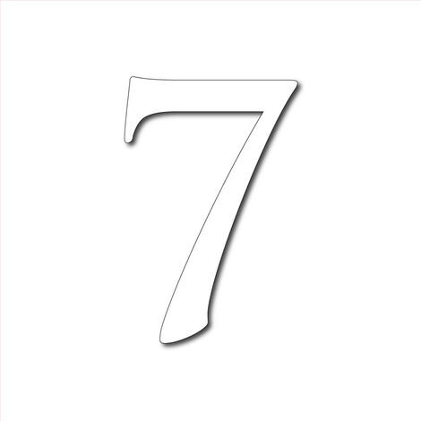 Numéro de Maison Plexigglas Noir ou Blanc.- Chiffre 7 - Hauteur 7 cm