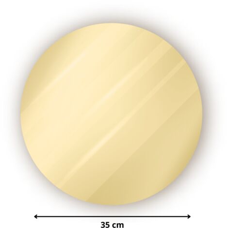 Rond verre acrylique miroir or 3 mm - Diamètre 35 cm (350 mm) - Disque verre synthétique - Miroir or rond - Plexiglass (1/4)