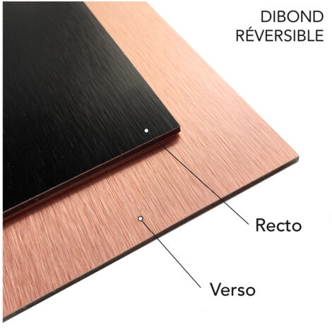 Panneau aluminium composite reversible noir et cuivre 300x700 mm – Épaisseur 3 mm – Plaque rigide déco ou pro, intérieur/extérieur