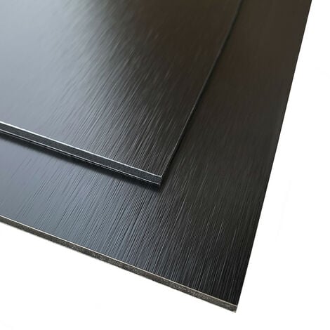 Panneau Composite Aluminium Brossé Noir et Cuivre Reversible 3mm. Plaque alu avec au Centre un Polyéthylène (PVC) - 300 x 500 mm