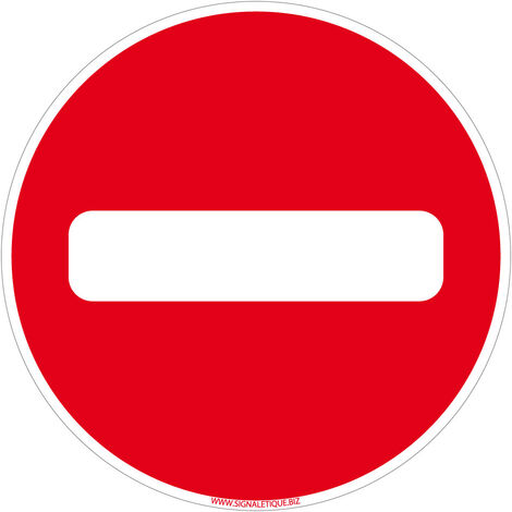 Panneau stationnement interdit. Disque interdiction de stationner  autocollant rouge et bleu. Sticker signalisation d'interdiction - 125 mm