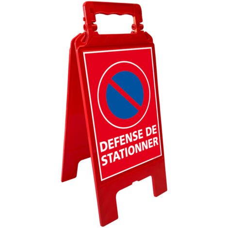 Chevalet de signalisation d'interdiction, défense de stationner - Chevalet rouge
