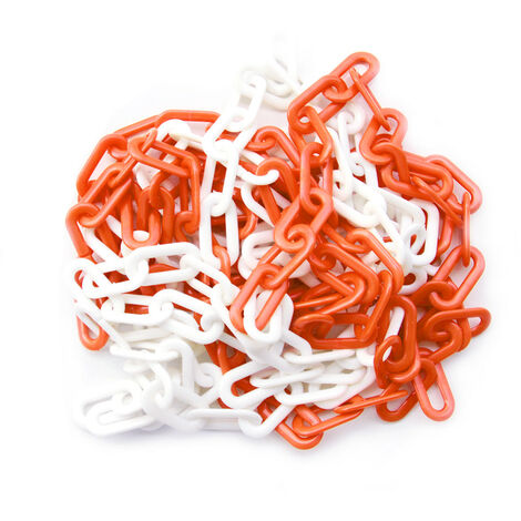Chaîne plastique de délimitation et signalisation.- Orange et blanc -