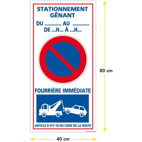 Panneau parking privé - plastique 400 x 250 mm