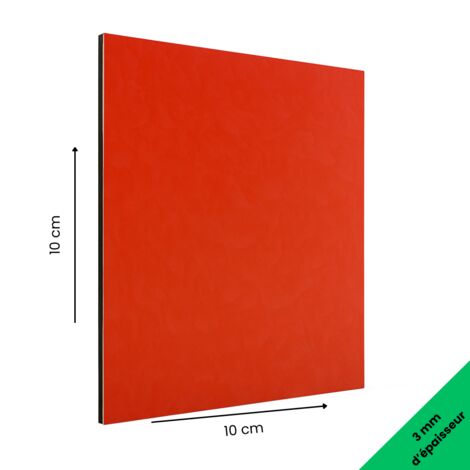 Panneau aluminium composite Rouge 100x100 mm – Épaisseur 3 mm – Plaque rigide déco ou pro, intérieur/extérieur