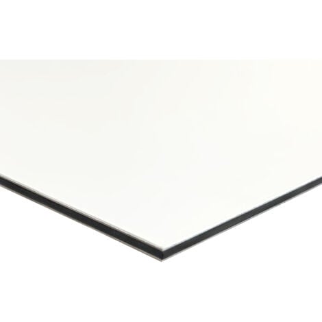 Panneau aluminium composite Blanc 300x300 mm – Épaisseur 3 mm – Plaque rigide déco ou pro, intérieur/extérieur
