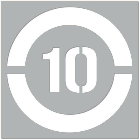 Pochoir Vitesse Limitée (W0215). Pochoir de Marquage au Sol Limitation Vitesse. Taille au Choix. PVC Expansé 5mm - 10 km/h - 300 x 300 mm (1/5)