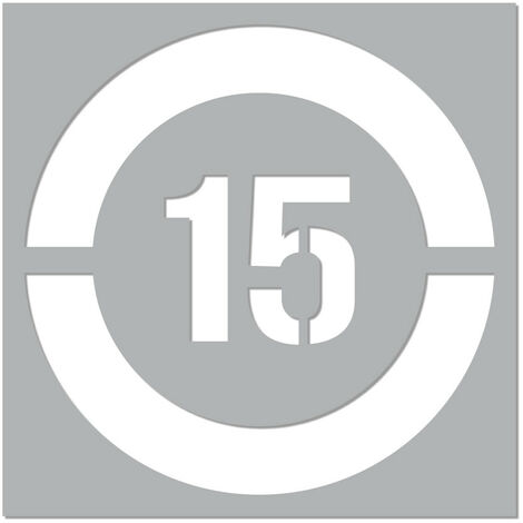 Pochoir Vitesse Limitée (W0215). Pochoir de Marquage au Sol Limitation Vitesse. Taille au Choix. PVC Expansé 5mm - 15 km/h - 1200 x 1200 mm