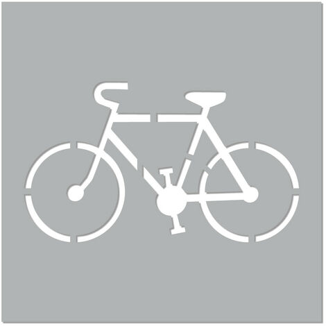 Pochoir Vélo Piste Cyclable (W0201). Pochoir de Marquage au Sol Vélo. Pochoir Piste Vélo. Taille au Choix. PVC. - 1200 x 1200 mm