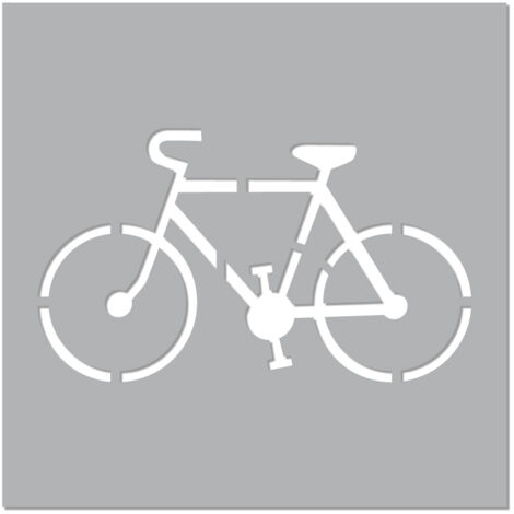 Pochoir Vélo Piste Cyclable (W0201). Pochoir de Marquage au Sol Vélo. Pochoir Piste Vélo. Taille au Choix. PVC. - 800 x 800 mm