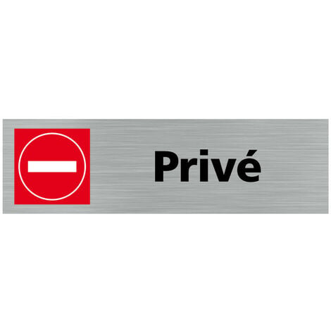 Pictogramme PRIVE (Q0157). Signalisation Porte - 170 X 50 mm
