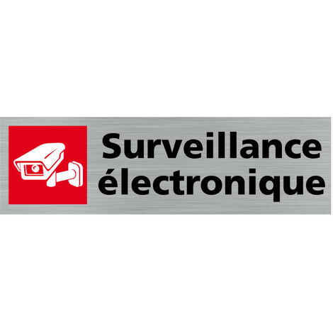 Pictogramme Surveillance Electronique (Q0265).- Plaque aluminium brossé - (1/5)