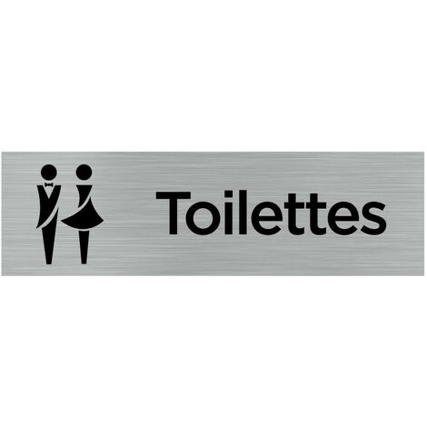 Pictogramme TOILETTES HOMMES FEMMES (Q0065).- Plaque aluminium brossé - (1/5)