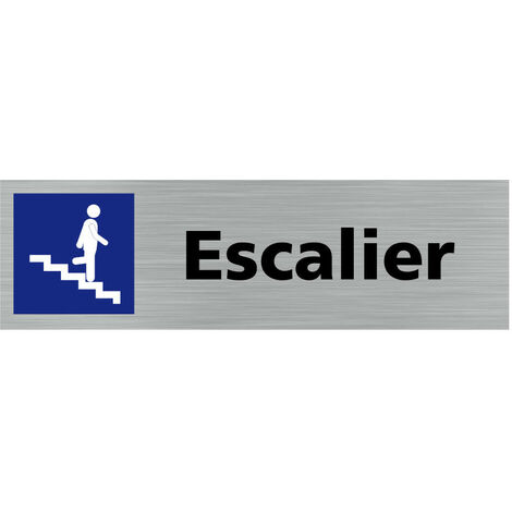 Pictogramme ESCALIER (Q0224).- Plaque aluminium brossé -