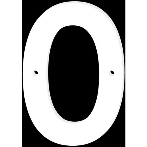 Numéro de Maison Verre Acrylique Blanc brillant Police DROIT.- 0 - Hauteur 10 cm (1/5)