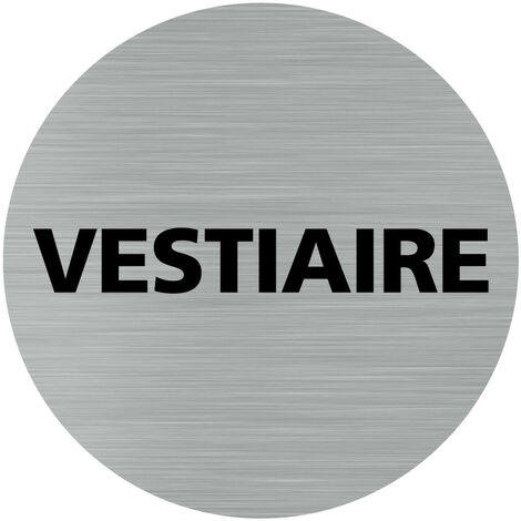 Pictogramme Vestiaire (Q0195).- Plaque aluminium brossé - Diamètre 76 mm (1/5)