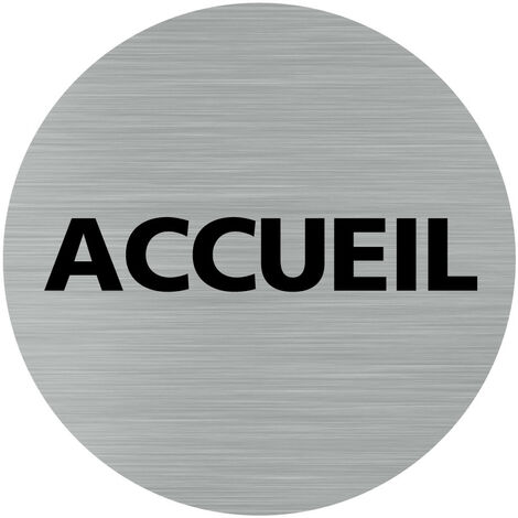 Pictogramme Accueil (Q0192).- Plaque aluminium brossé - Diamètre 76 mm (1/5)