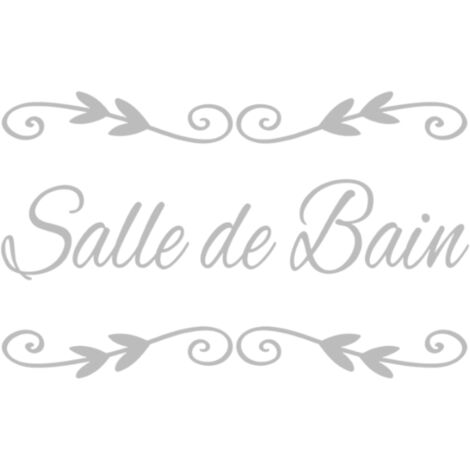 STICKER PORTE SALLE DE BAIN DECO CHIC (I0295).- Argent -