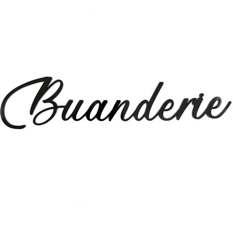Plaque de Porte Maison Toilettes, Salon, Chambre, Buanderie, Bain, Cuisine- Noir - Buanderie