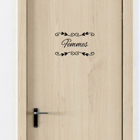 STICKER PORTE TOILETTES FEMMES DECO CHIC (I0305).- Blanc - (1/5)