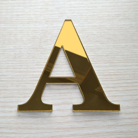 Lettre Miroir Or Décorative Plexiglass.- A - 10 cm