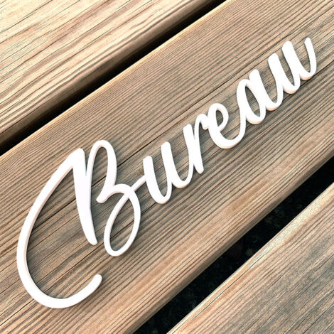 Plaque de Porte Maison Toilettes, Salon, Chambre, Buanderie, Bain, Cuisine- Blanc - Bureau